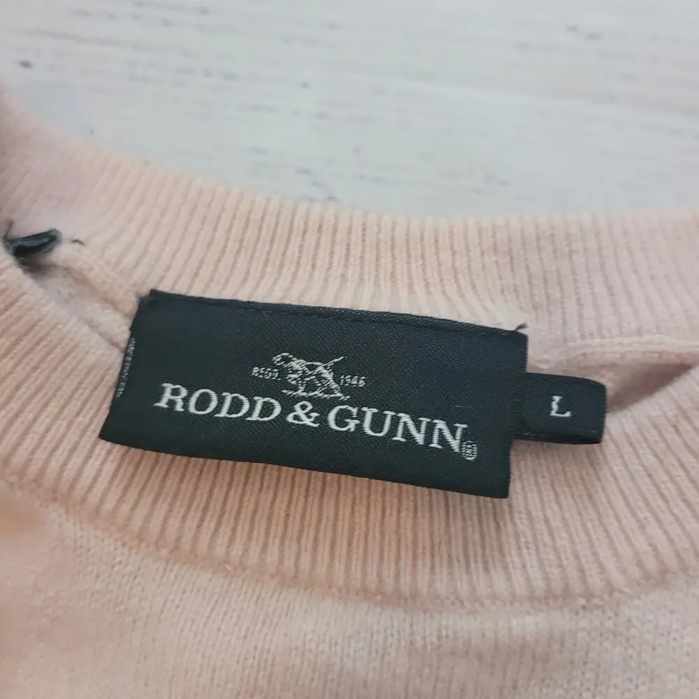 Rodd & Gunn Size L Men's Wool‎ Cashmere Crewneck Light Pink Pullover Sweater